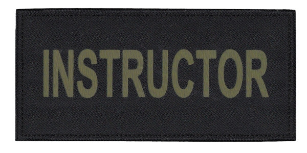 INSTRUCTOR Chest Patch, Printed, Hook w/Loop, Tactical Stlye, O.D./Black, 5-1/2x2-5/8&#34;-HP