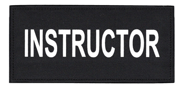 INSTRUCTOR Chest Patch, Printed, Hook w/Loop, Tactical Stlye, White/Black, 5-1/2x2-5/8&#34;-Hero&#8216;s Pride