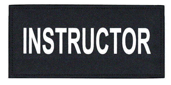 INSTRUCTOR Chest Patch, Printed, Hook w/Loop, Tactical Stlye, White/Midnight, 5-1/2x2-5/8&#34;-HP