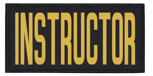 INSTRUCTOR, Back Patch, Printed, Hook w/Loop, Tactical Style, Gold/Black, 11x5-1/2&#34;-Hero&#8216;s Pride