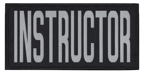 INSTRUCTOR, Back Patch, Printed, Reflective, Hook w/Loop, Tactical, Silver/Black, 11x5-1/2&#34;-Hero&#8216;s Pride