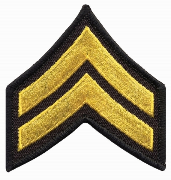 CPL Chevrons, Merrowed Border, Medium Gold/Black, 3&#34; Wide-Hero&#8216;s Pride