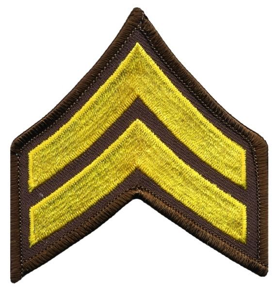 CPL Chevrons, Merrowed Border, Medium Gold/Brown, 3&#34; Wide-Hero&#8216;s Pride