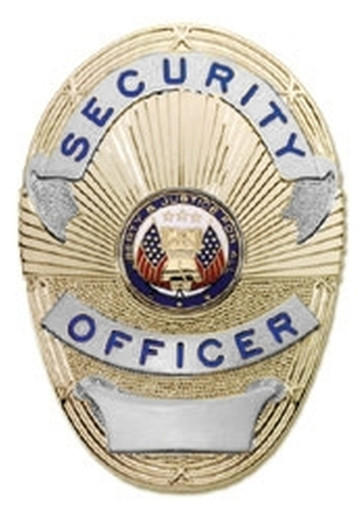 SECURITY OFFICER Badge, LAPD Style, Durable 5-Pc Pin/Catch, 2-1