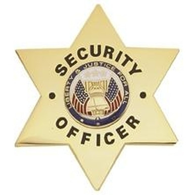 SECURITY OFFICER Badge, Durable 5-Pc Pin/Catch, 2-1/4x2-5/8