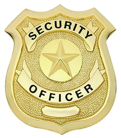 SECURITY OFFICER Badge, Durable 5-Pc Pin/Catch, 2-1/4x2-5/8