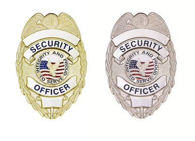 LawPro Security Officer Shield with Star Badge in Silver | QM4160N