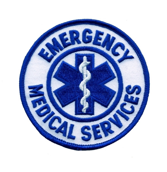 EMERGENCY MEDICAL SERVICES Shoulder Patch, 3-1/2&#34; Circle-