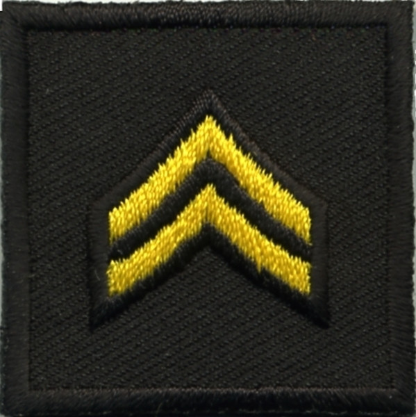 CPL, Embroidered Rank, Pair, Med.Gold/Black, 1-1/2x1-1/2&#34;-HP