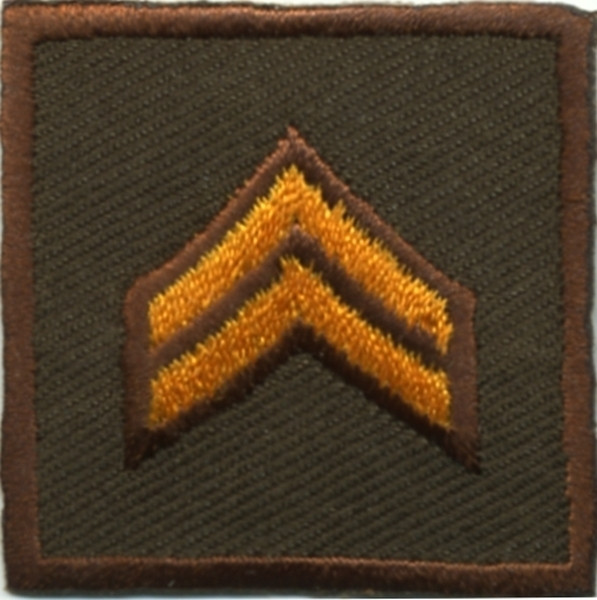 CPL, Embroidered Rank, Pair, Dark Gold/Brown, Solid, 1-1/2x1-1/2&#34;-HP