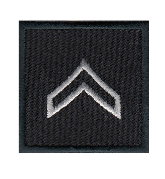 CPL, Embroidered Rank, Pair, Silver/Black, 1-1/2x1-1/2&#34;-Hero&#8216;s Pride