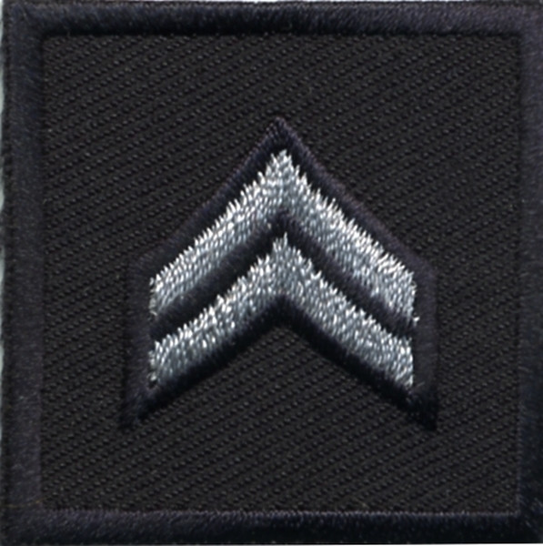 CPL, Embroidered Rank, Pair, Silver/Midnight, Solid, 1-1/2x1-1/2&#34;-Hero&#8216;s Pride