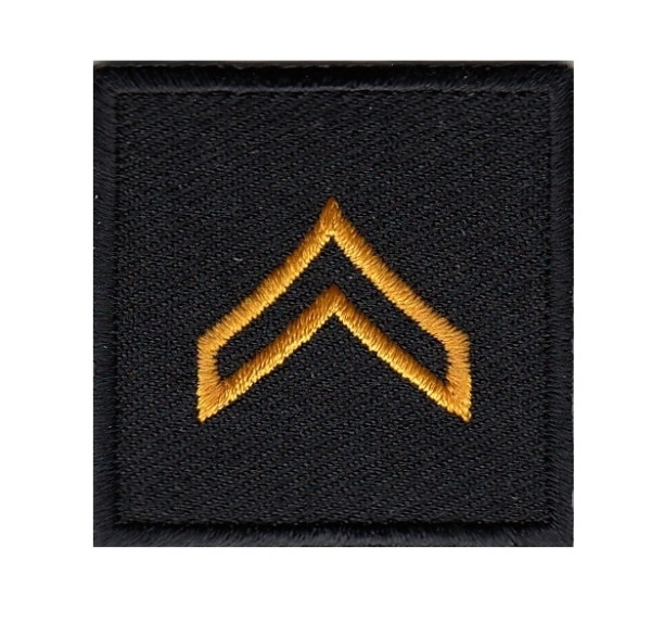 CPL, Embroidered Rank, Pair, Dark Gold/Black, 1-1/2x1-1/2&#34;-HP