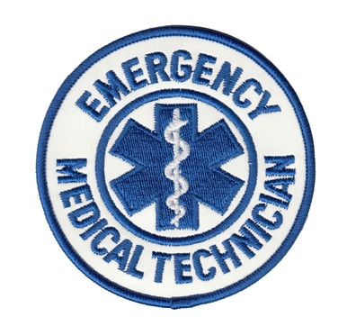 EMT Badge Patch, Silver, 2-1/2 x 3-1/2 - Hero's Pride