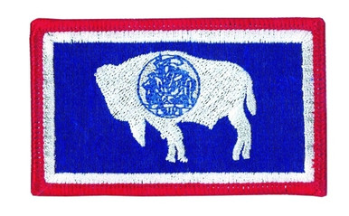 Round Wyoming Flag Patch - MADE