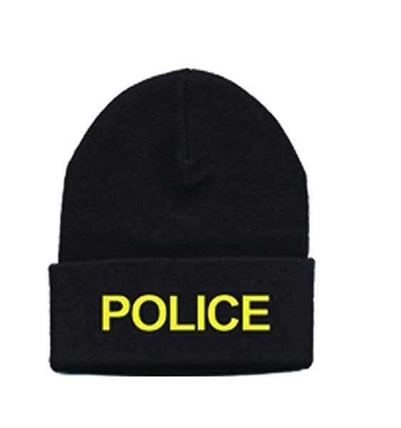POLICE Watch Cap, Med Gold/Black, One Size-Hero‘s Pride