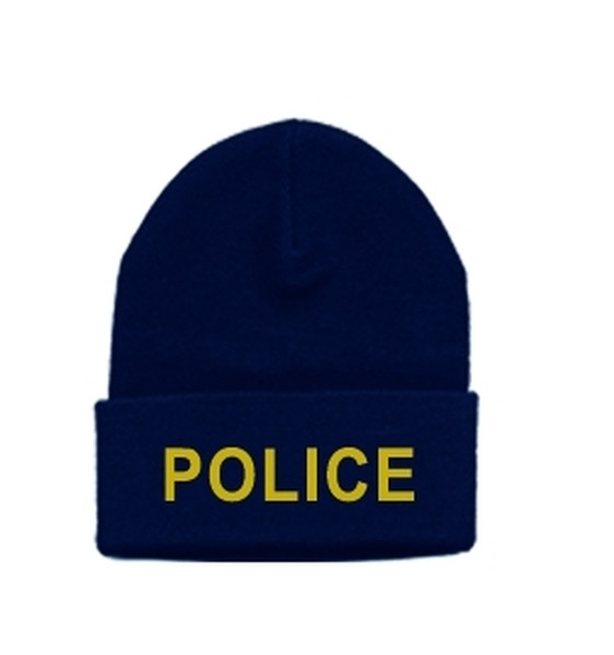 POLICE Watch Cap, Med Gold/Dark Navy, One Size-Hero‘s Pride