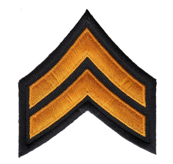 CPL Chevrons, Dark Gold/Black, 3&#34; Wide-