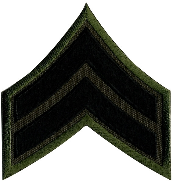 CPL Chevrons, Black/O.D., 3&#34; Wide-HP