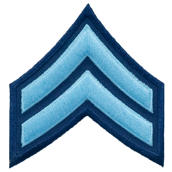 CPL Chevrons, Lt Blue/Navy, 3&#34; Wide-