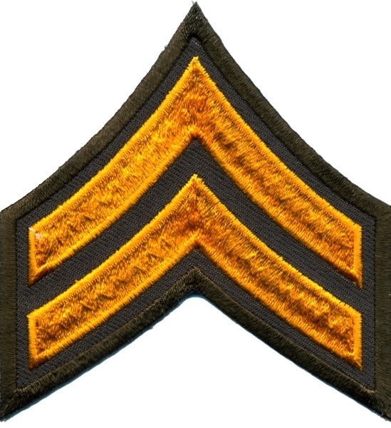 CPL Chevrons, Dark Gold/Brown, 3&#34; Wide-HP