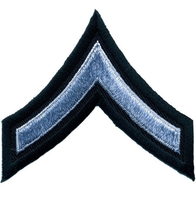 PFC Chevrons, Medium Grey/Black, 3 Wide - Hero's Pride