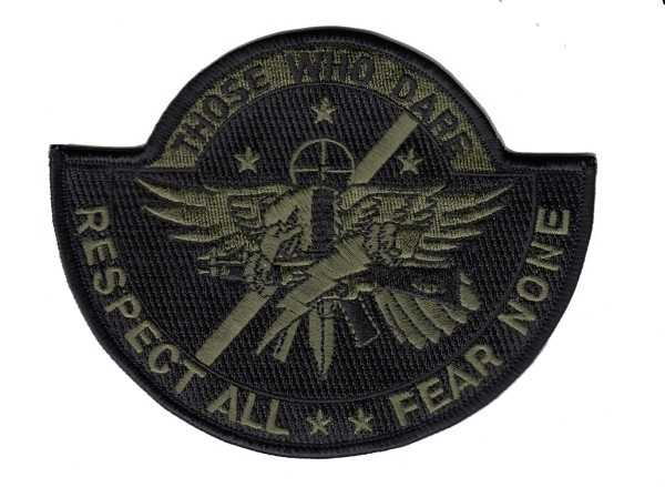 THOSE WHO DARE Shoulder Patch, O.D./Black, 5x4&#34;-HP