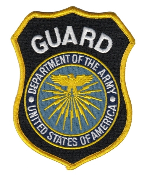GUARD DEPT. OF DEFENSE Shoulder Patch, 100% Embroidered, 3-3/4x4-5/8&#34;-Hero&#8216;s Pride