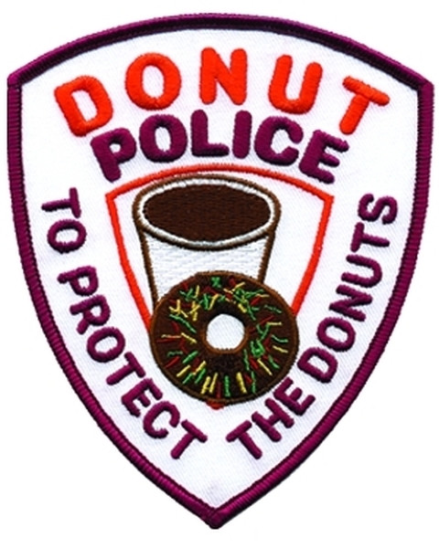 DONUT POLICE Collector Patch, 4x5&#34;-HP