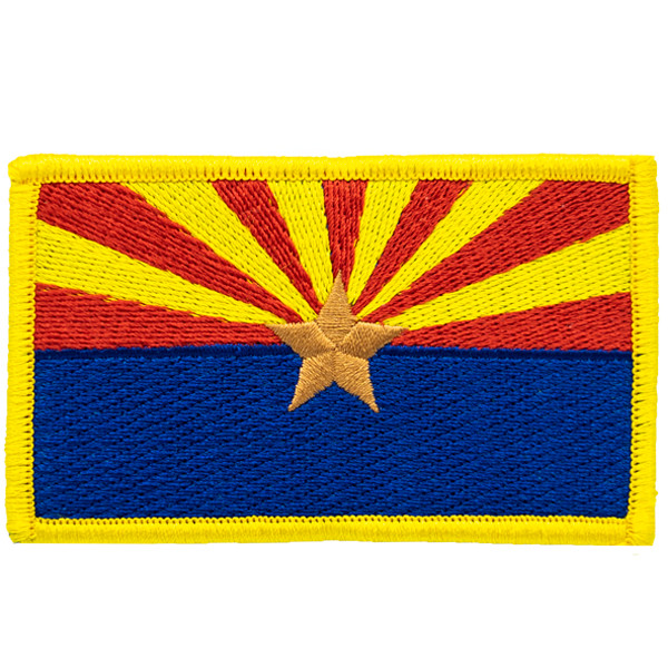Arizona State Flag Patch, 3-1/2x2&#34;-HP