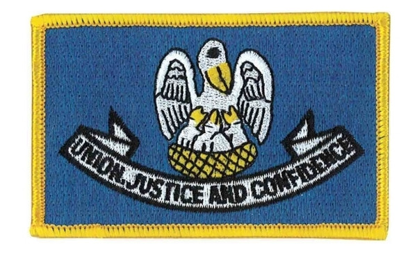 Louisiana State Flag Patch, 3-1/2x2-1/4&#34;-HP