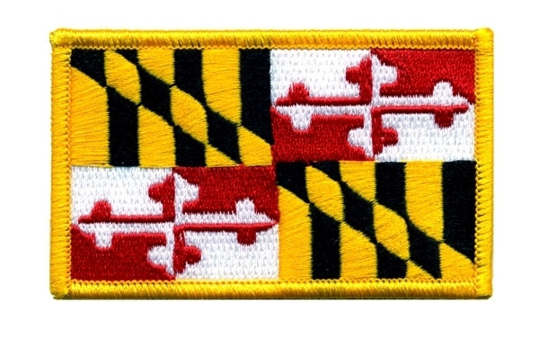 Maryland State Flag Patch, 3-3/8x2&#34;-HP