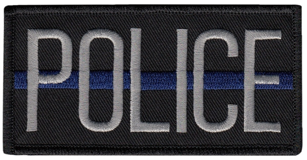 POLICE Chest Patch; Hook; Silver/Blue/Black-HP