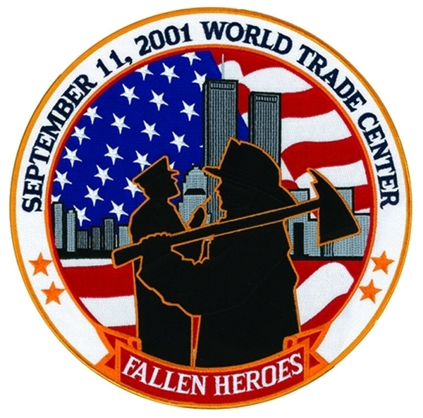 9/11 FALLEN HEROES Tribute Patch, 12&#34; Circle-HP