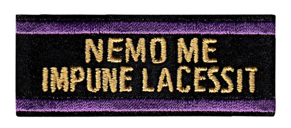 NEMO ME IMPUNE LACESSIT Badge Mourning Band, Black/Purple, 15/16&#34; H-Hero&#8216;s Pride