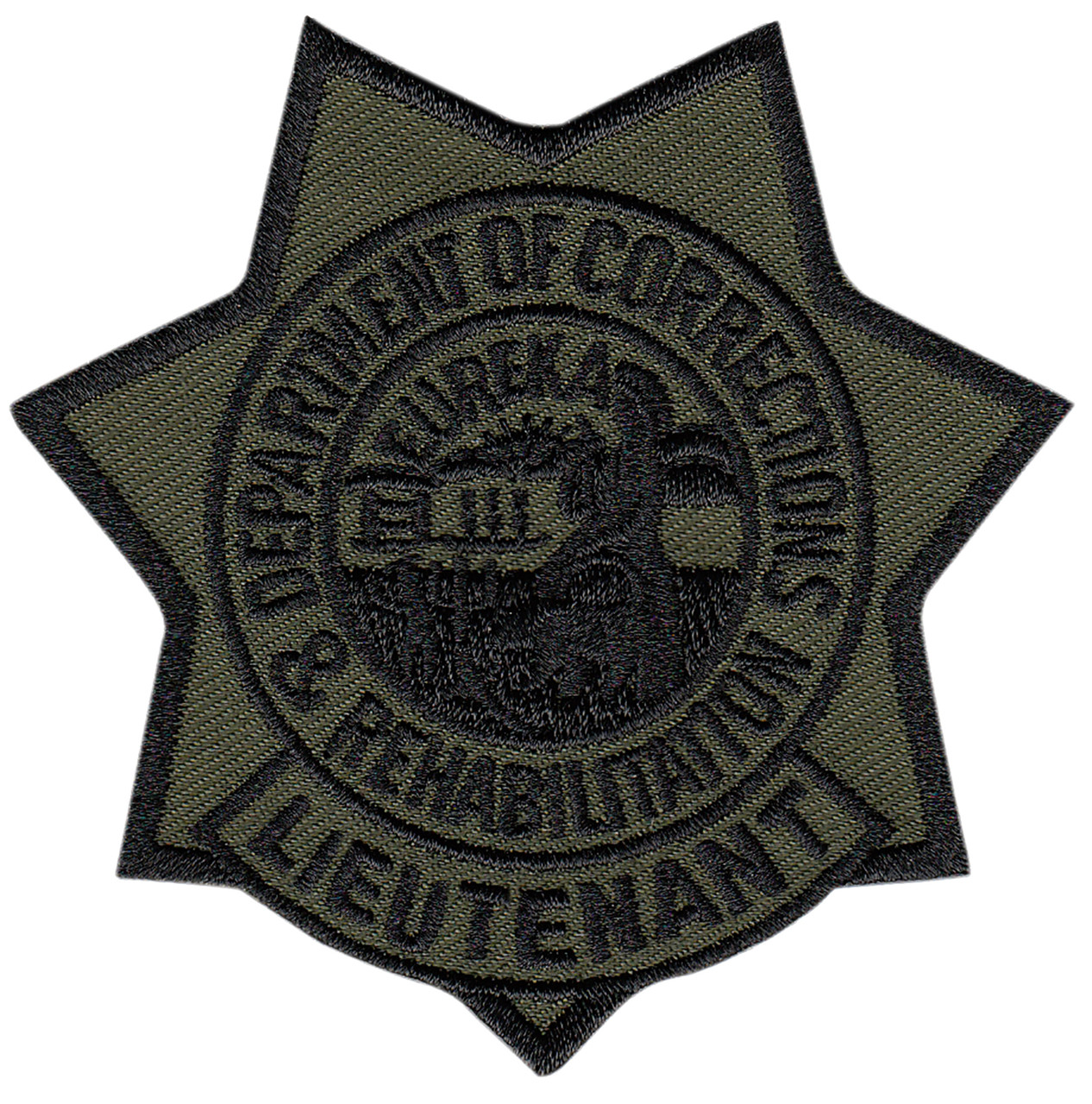 CDCR LT Star Badge Patch; Subdued-