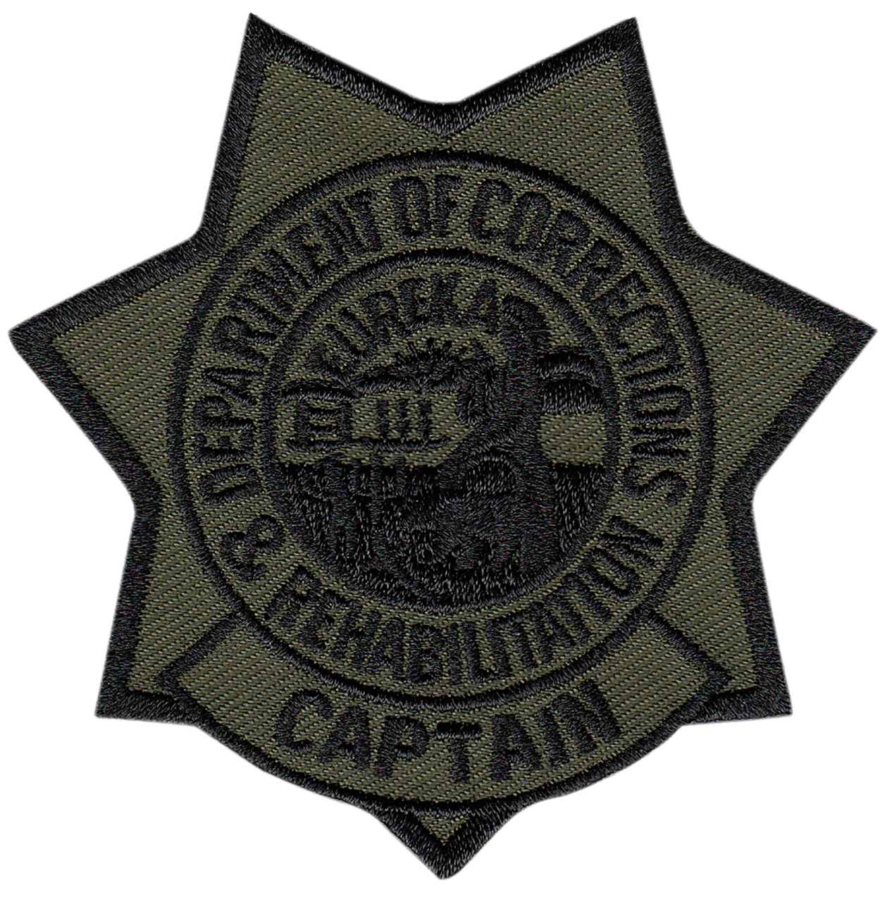 CDCR Captain Star Badge Patch; Subdued-HP