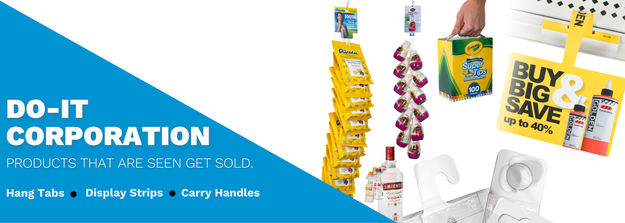 Do-It Hang Tabs, Display Strips, Clip Strips and Carry Handles