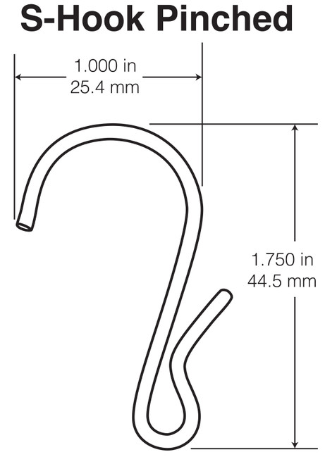 S-Hook Pinched - Loose Piece - 100 / pack