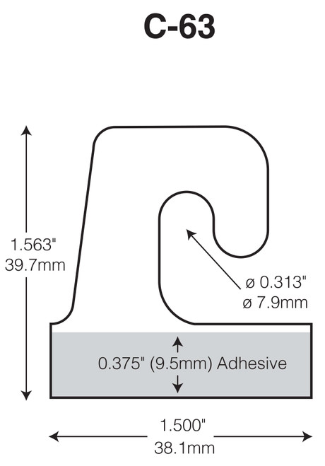 C-63 Hook Hang Tab - 20 / sheet - 5,000 / box - Large Quantity