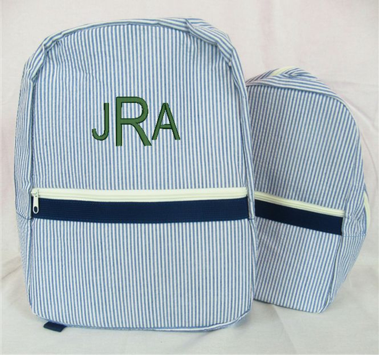 Personalized Seersucker Backpack with Name or Monogram, Seersucker
