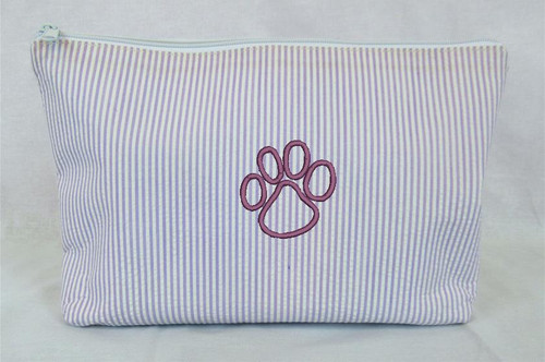 Cosmetic Bag Lavender Seersucker with Custom Logo