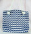 Beach Bag Canvas Chevron Navy