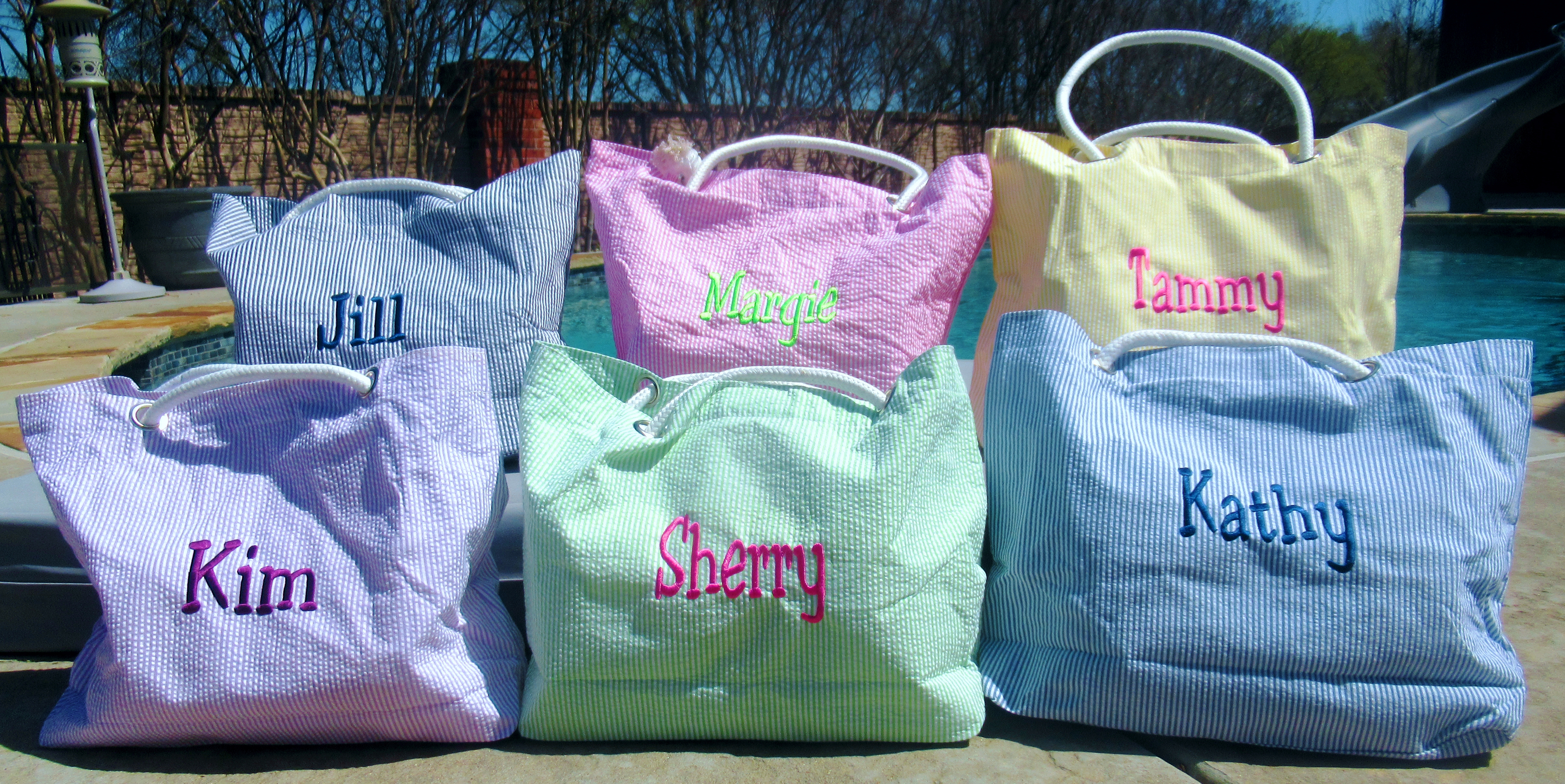 Personalized Tote Bag Monogrammed Beach Bag Embroidered 