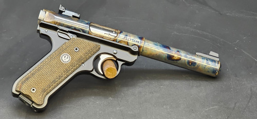 Ruger MKIV Case Hardened .22 LR - Right Side -Black Background