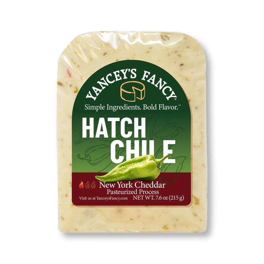 Yancey's Fancy Jalapeno & Cayenne Cheddar Cheese wedge.