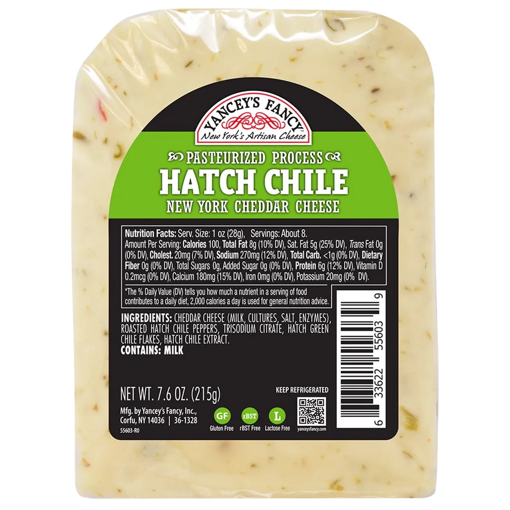 Yancey's Fancy Hatch Chile Cheddar Cheese.