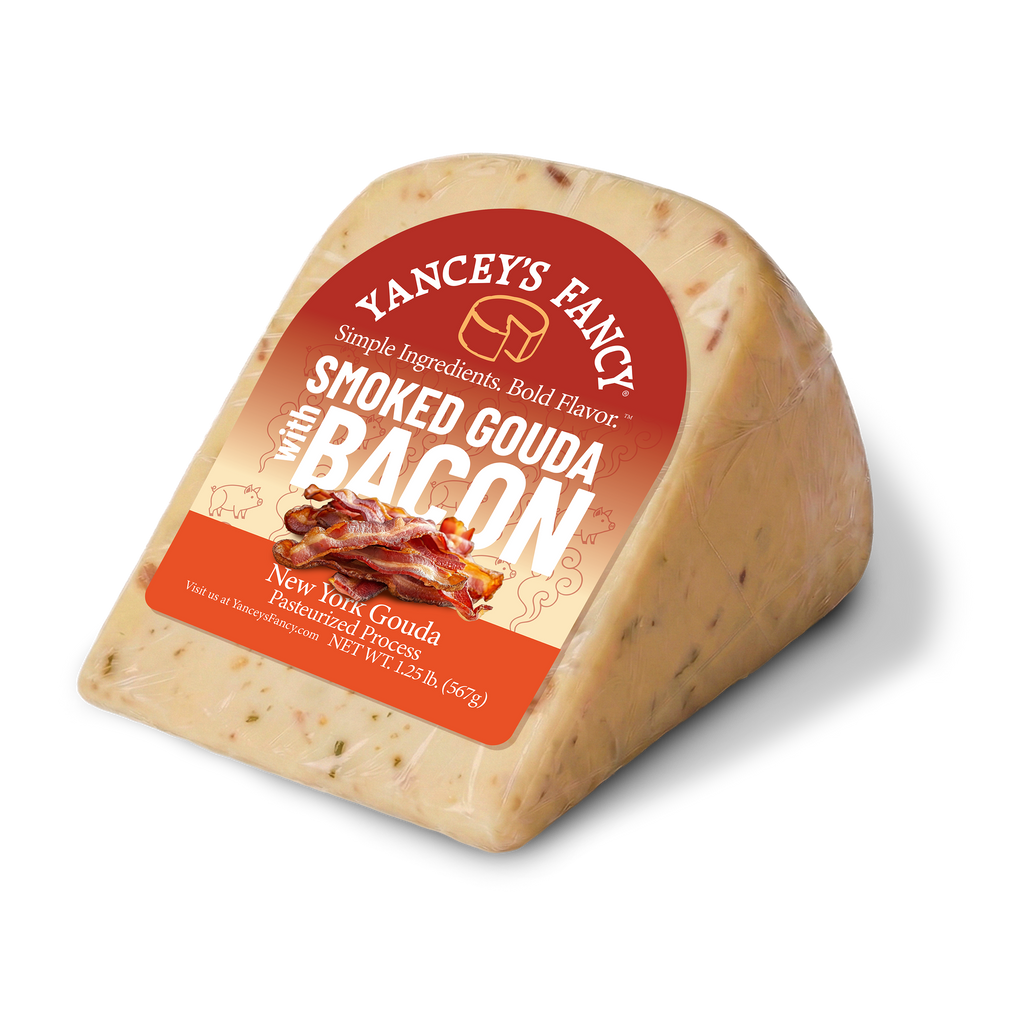 Yancey's Fancy Smoked Gouda with Bacon cheese wedge 1.25 lb wedge