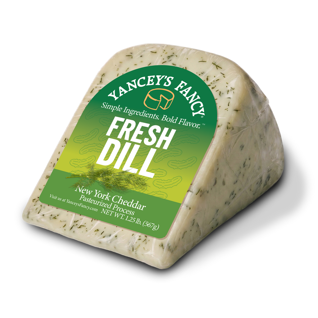 Yancey’s Fancy Fresh Killer Dill Cheddar Cheese.