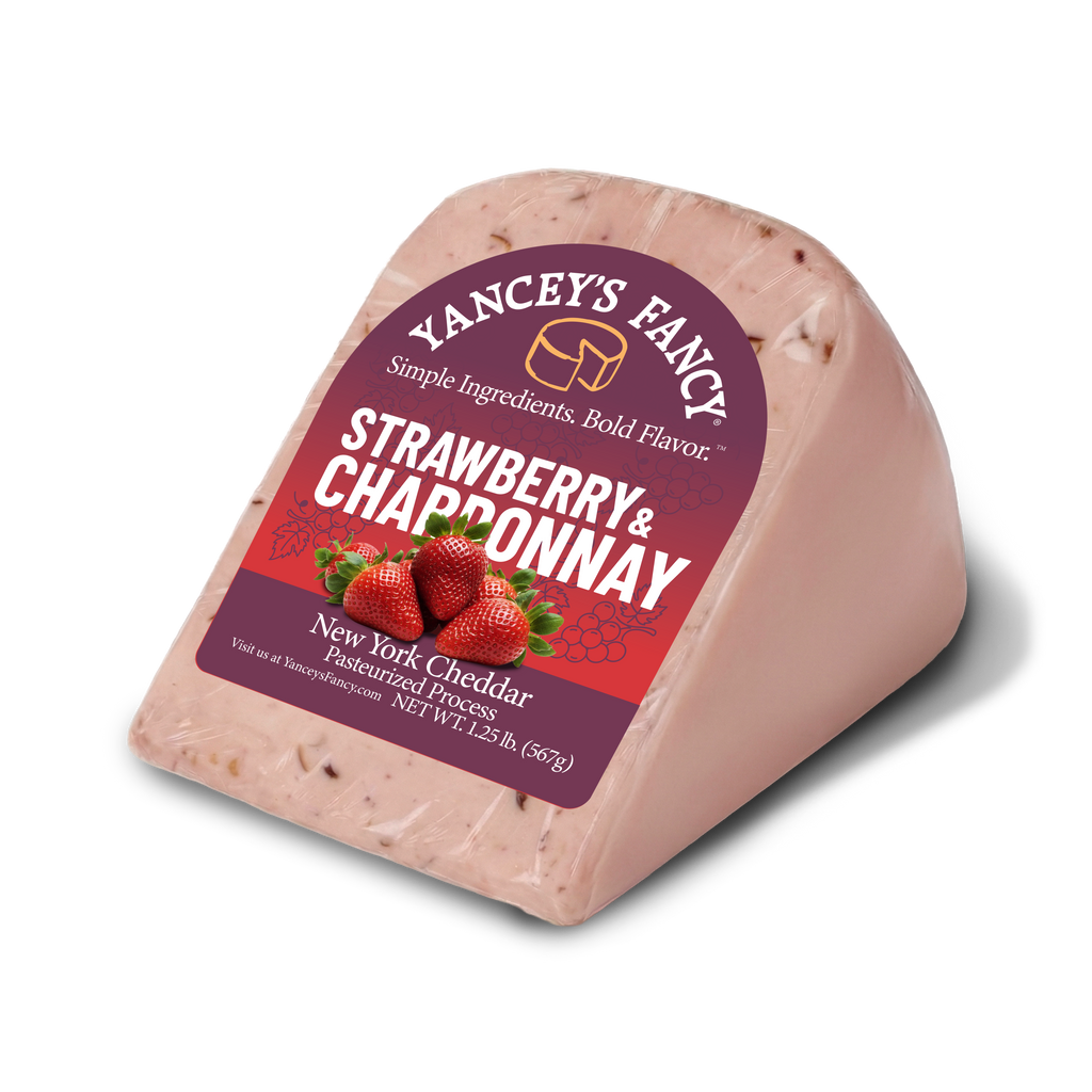 Yancey’s Fancy Strawberry Chardonnay Cheddar Cheese.